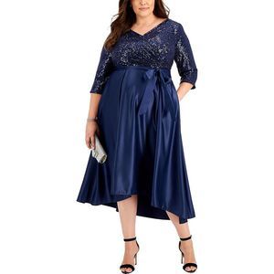 Alex Evenings Navy Sequin Dress